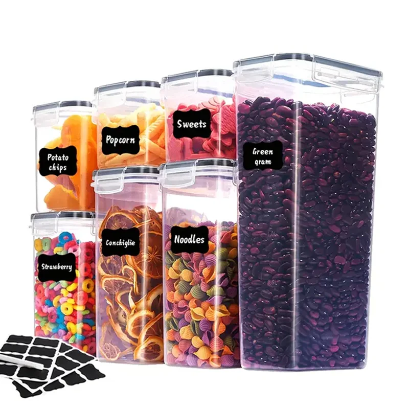 Kitchen 9pcs Food Containers Set Plastic Airtight Storage Box for Kitchen Pantry Organization Cereal, Rice, Tea, And Coffee Bean
Kitchen 9pcs Food Containers Set Plastic Airtight Storage Box for Kitchen Pantry Organization Cereal, Rice, Tea, And Coffee Bean