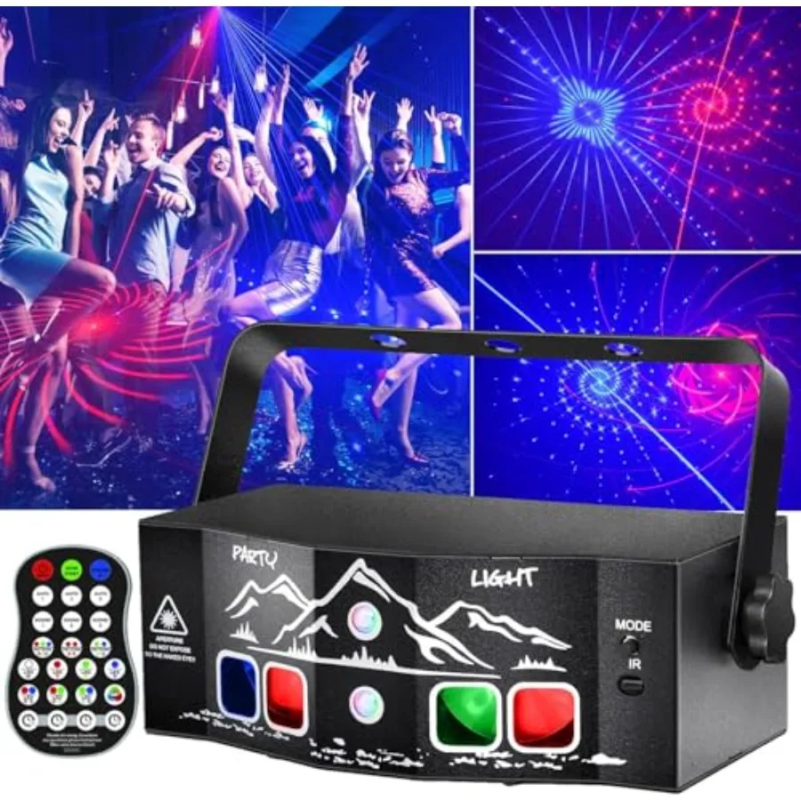 4-Lens Party Lights with Unique Blue Patterns - RGBW LED Background Strobe Light, Sound Activated DJ Stage Projector with Remot
4-Lens Party Lights with Unique Blue Patterns - RGBW LED Background Strobe Light, Sound Activated DJ Stage Projector with Remot