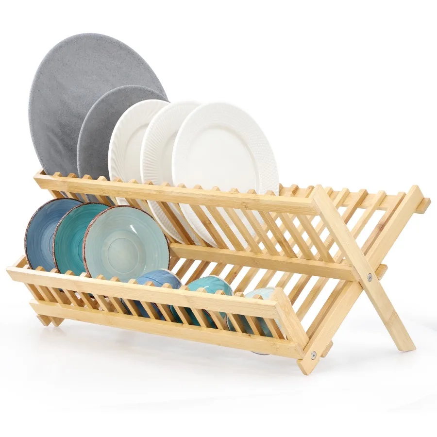 2-Tier Collapsible Kitchen Bamboo Drying Dish Rack
2-Tier Collapsible Kitchen Bamboo Drying Dish Rack
