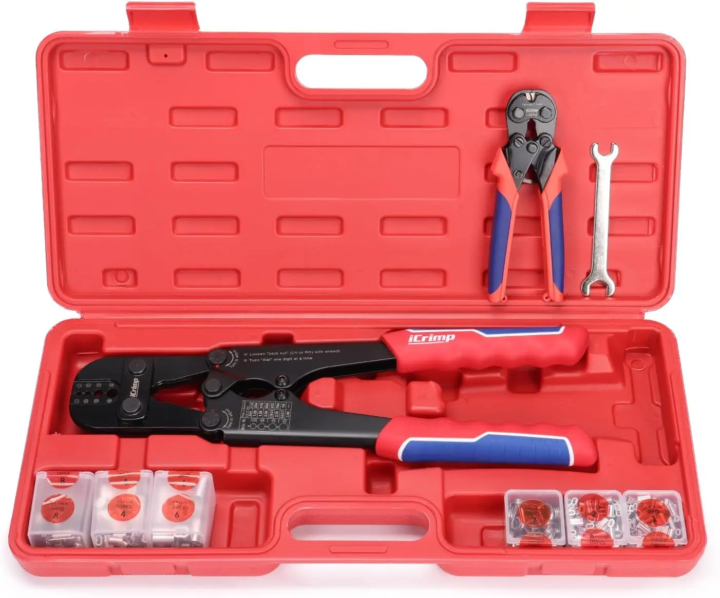 Wire Rope Crimping Tool Kit with Swager, Cutter, Aluminum Sleeves 3/64-1/8 inch
Wire Rope Crimping Tool Kit with Swager, Cutter, Aluminum Sleeves 3/64-1/8 inch