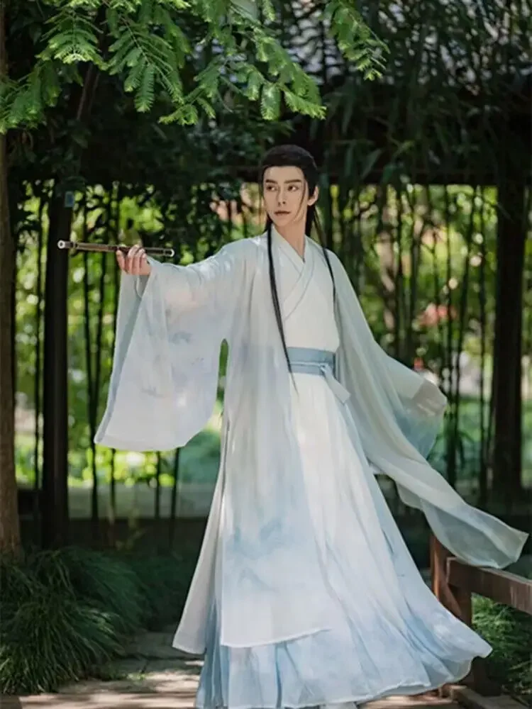 Hanfu Blue Shirt+Skirt+Jacket 3pcs Sets Plus Size 2XL Chinese Hanfu Men Halloween Ancient Scholar Cosplay Costume Vintage
Hanfu Blue Shirt+Skirt+Jacket 3pcs Sets Plus Size 2XL Chinese Hanfu Men Halloween Ancient Scholar Cosplay Costume Vintage