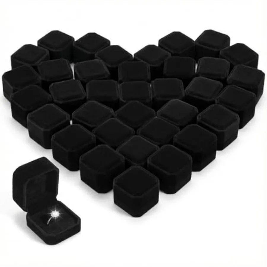36Pcs ring boxes bulk velvet ring box black for proposal 2.17 x 1.97 inches Jewelry Boxes Packaging Display Rings Case earring
36Pcs ring boxes bulk velvet ring box black for proposal 2.17 x 1.97 inches Jewelry Boxes Packaging Display Rings Case earring