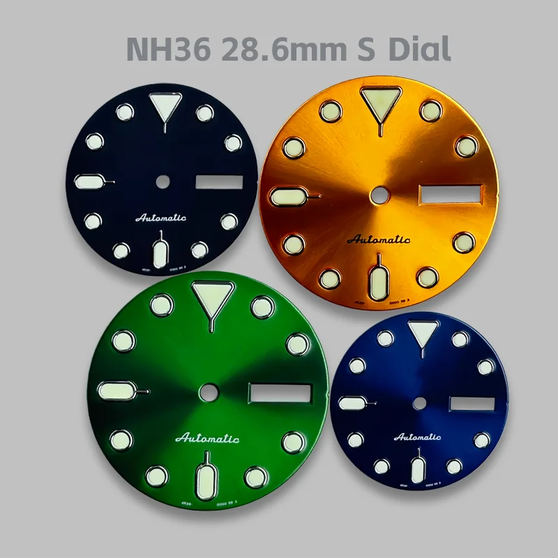 Циферблат NH36 28,6 мм с логотипом S, зеленый люм, подходит для деталей модификации часов с механизмом NH36
Циферблат NH36 28,6 мм с логотипом S, зеленый люм, подходит для деталей модификации часов с механизмом NH36