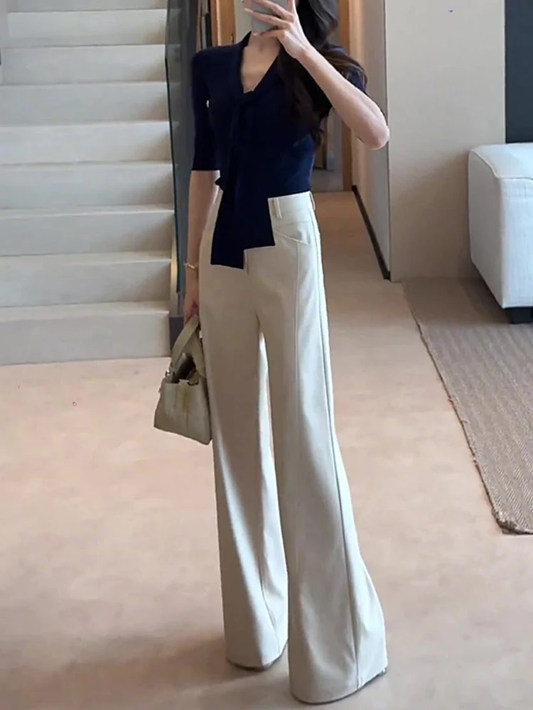 High Waist Wide Leg Suit Pants Women's Loose Casual Trousers Drapey Straight Korean Style Slimming Summer New Arrival
High Waist Wide Leg Suit Pants Women's Loose Casual Trousers Drapey Straight Korean Style Slimming Summer New Arrival