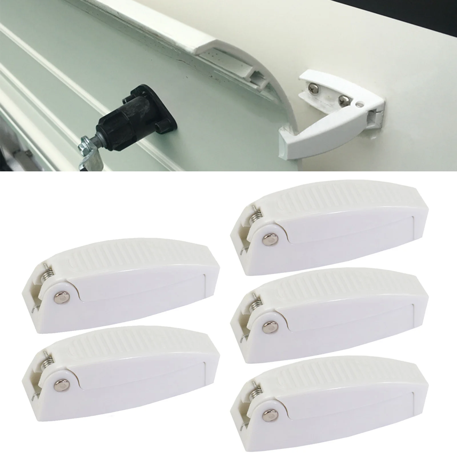 Door Catch Hooks & Latch Clips - Durable, Easy Install for RV/Camper Trailers Interior Cabinet Storage (Universal Fit)
Door Catch Hooks & Latch Clips - Durable, Easy Install for RV/Camper Trailers Interior Cabinet Storage (Universal Fit)
