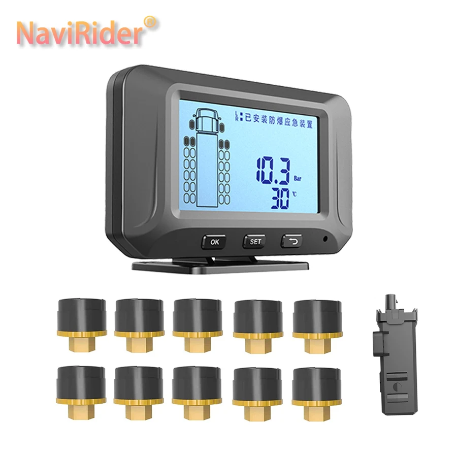 10 Wheel Rs232 Truck Tpms Factory Wireless Tire Pressure Monitoring System for 10 Tires
10 Wheel Rs232 Truck Tpms Factory Wireless Tire Pressure Monitoring System for 10 Tires