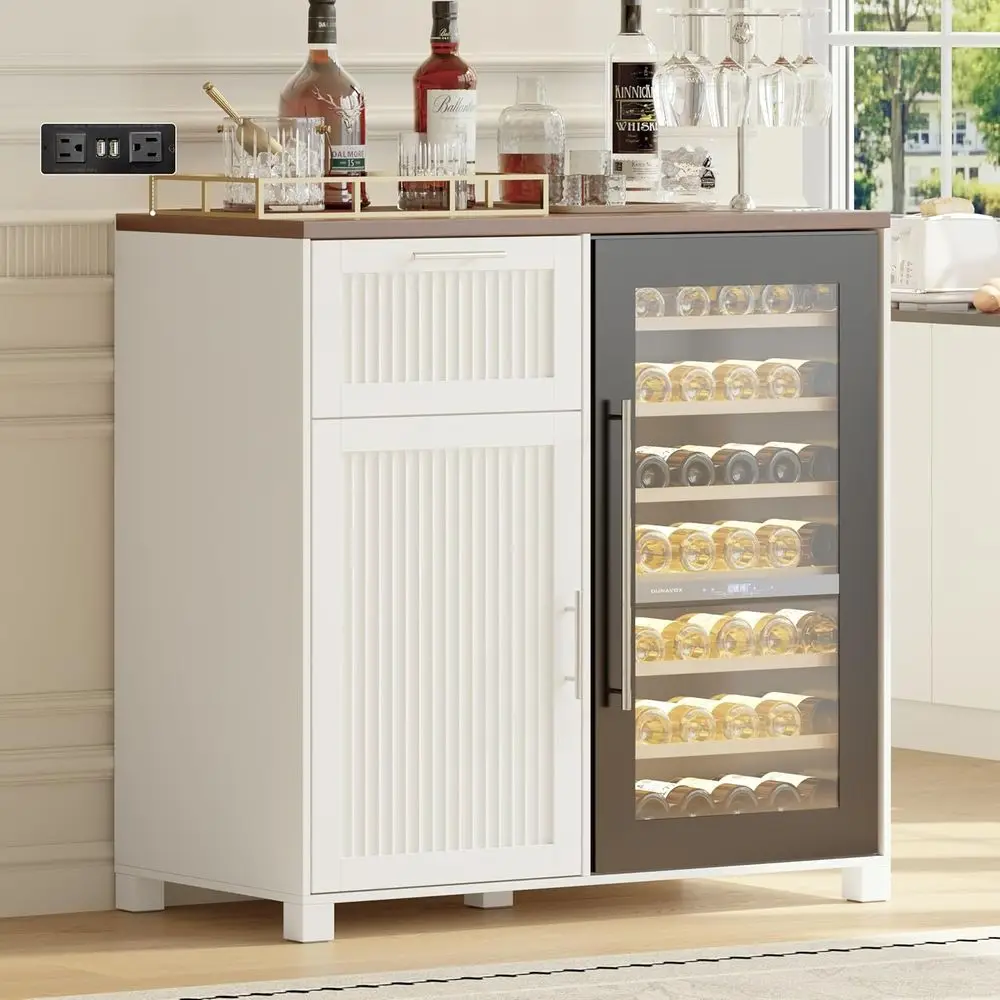 Compact Coffee Bar Cabinet with Ridge Space, 38.5 Ridge Cabinet with Power Outlet & Pull-Out Drawer, Elegant Wine Storage for Ho
Compact Coffee Bar Cabinet with Ridge Space, 38.5 Ridge Cabinet with Power Outlet & Pull-Out Drawer, Elegant Wine Storage for Ho