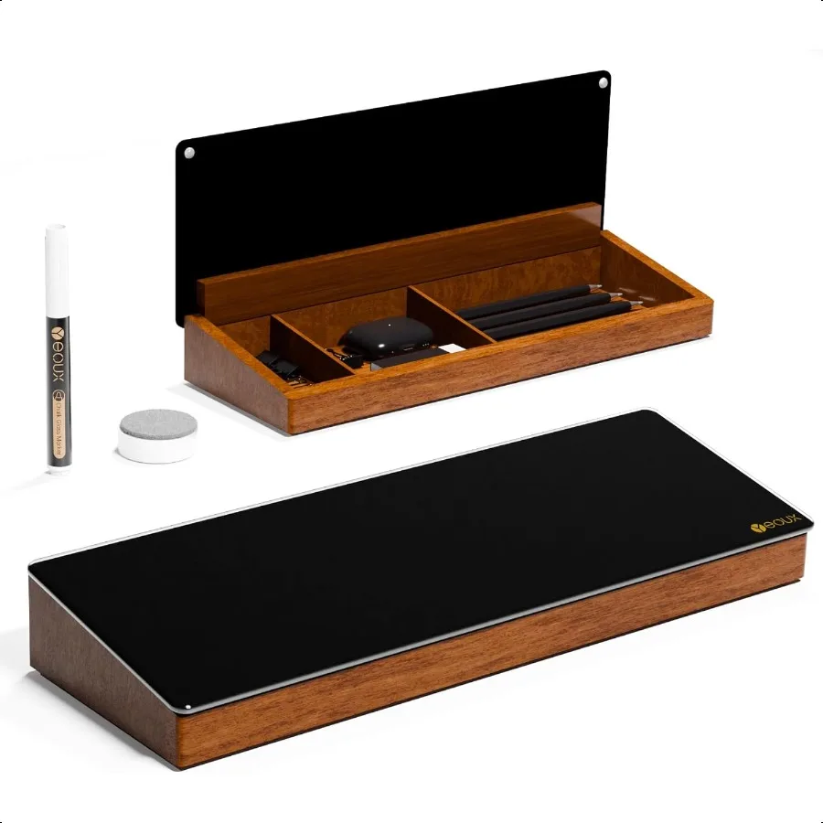 Desktop Black Glass Dry Erase Board with Wood Organizers for Small Office plies Desk Whiteboard with Drawer for Home Office Cub
Desktop Black Glass Dry Erase Board with Wood Organizers for Small Office plies Desk Whiteboard with Drawer for Home Office Cub