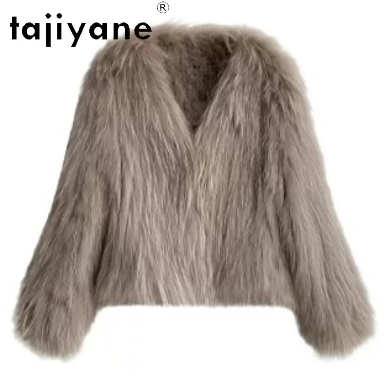 TAJIYANE Imported Raccoon Fur Coat Women Double Sided Woven Fur Jacket Winter Coat Women Short Jackets Furry Tops V-neck Шуба
TAJIYANE Imported Raccoon Fur Coat Women Double Sided Woven Fur Jacket Winter Coat Women Short Jackets Furry Tops V-neck Шуба