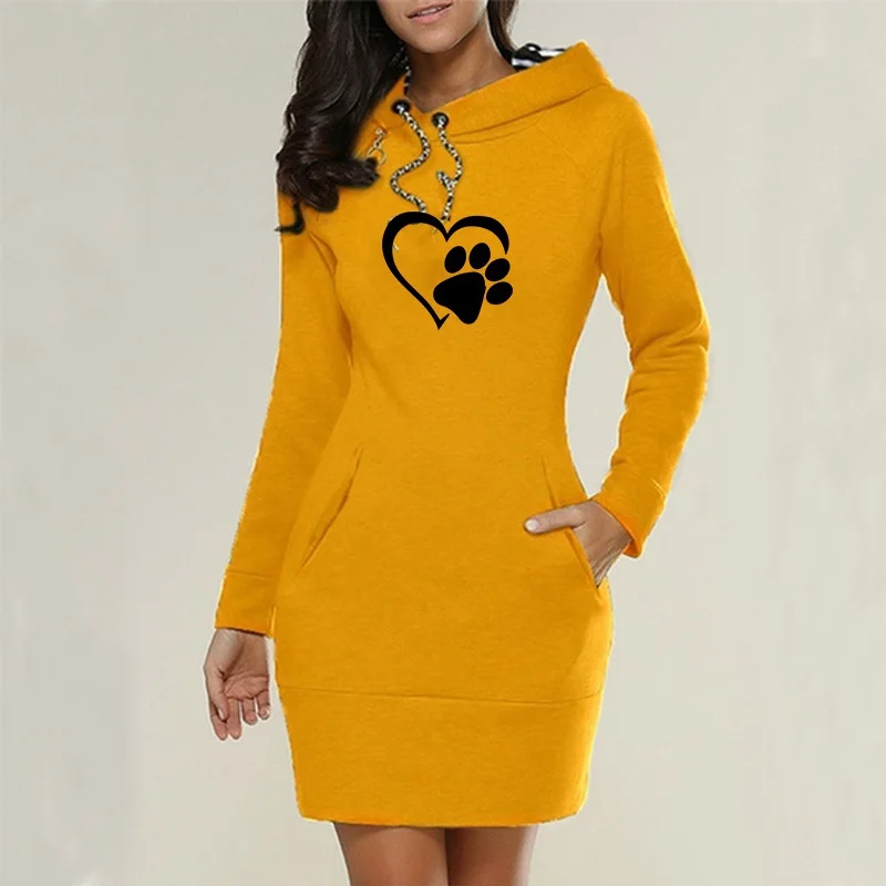 Women's Fashion Long Sleeve Casual Hoodies Dress Ladies Autumn Winter Printed Sweater Dress Plus Size
Women's Fashion Long Sleeve Casual Hoodies Dress Ladies Autumn Winter Printed Sweater Dress Plus Size