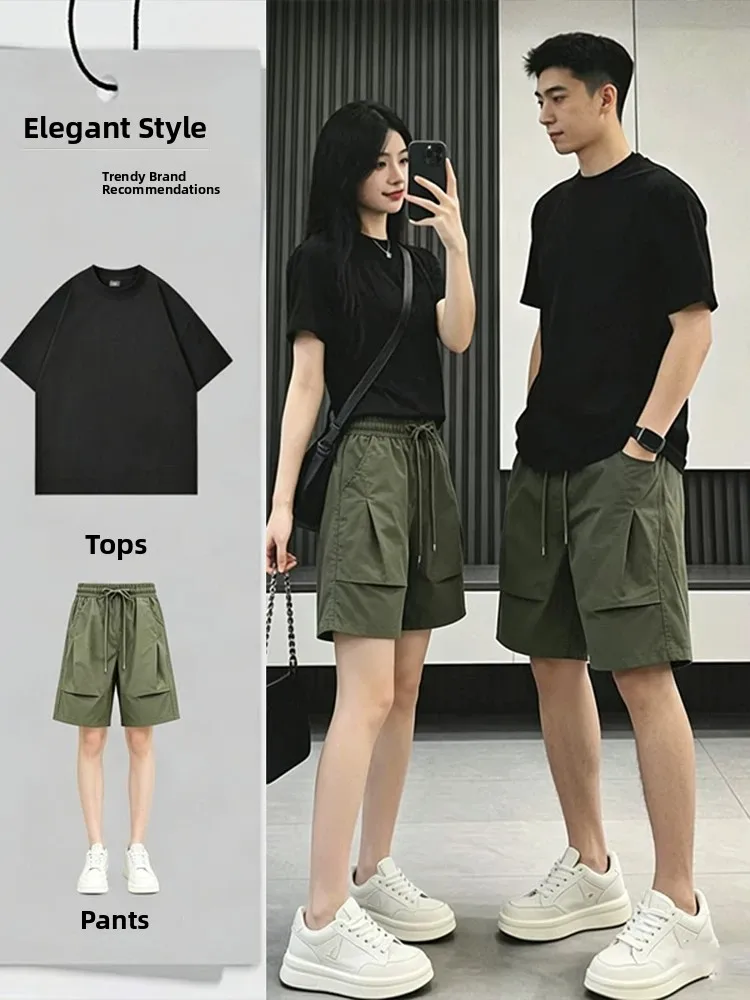 Cool Trendy Men's Summer Short Sleeve Shorts Set Fashionable Two-Piece Suit Youth T-Shirt And Pants Ensemble for Teens
Cool Trendy Men's Summer Short Sleeve Shorts Set Fashionable Two-Piece Suit Youth T-Shirt And Pants Ensemble for Teens