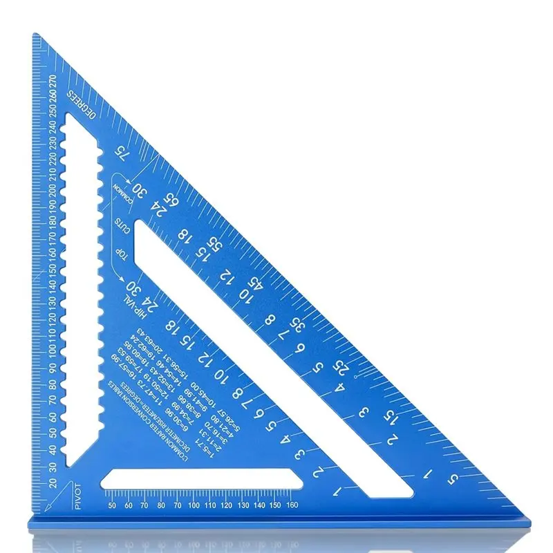 ABVJ-Carpenter Square,12 Inch Rafter Square Wood Working Tools, SAE & Metric Dual Scale Carpenter Measuring Tool