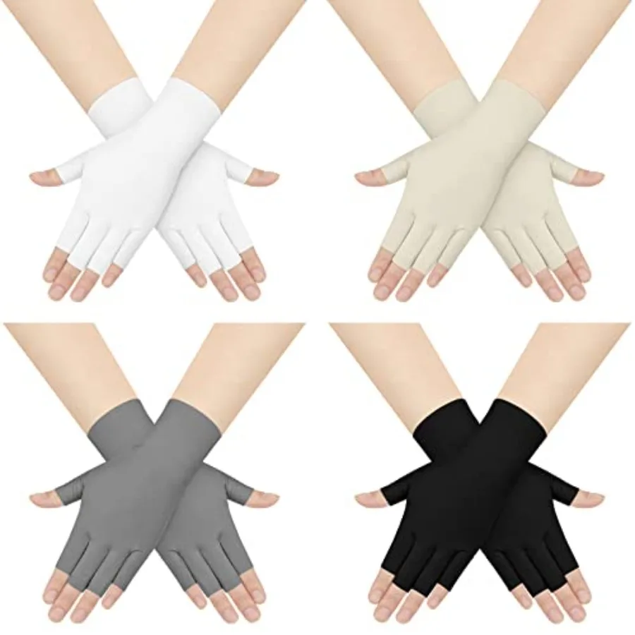 Sureio 4 Pairs Sun Protection UV Gloves for Women Fingerl Hand UV Protection Glove for Gel Manicures Summer Driving Biking
Sureio 4 Pairs Sun Protection UV Gloves for Women Fingerl Hand UV Protection Glove for Gel Manicures Summer Driving Biking