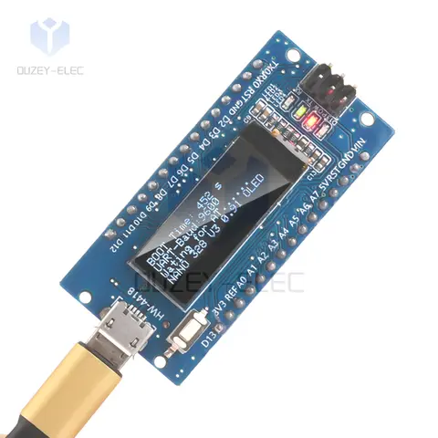 Nano V3.0 Nano Board ATmega328P CH340C Built-in 0.91'' OLED Display 128x32 SSD1306 IIC I2C Compatible for Arduino Nano V3.3
