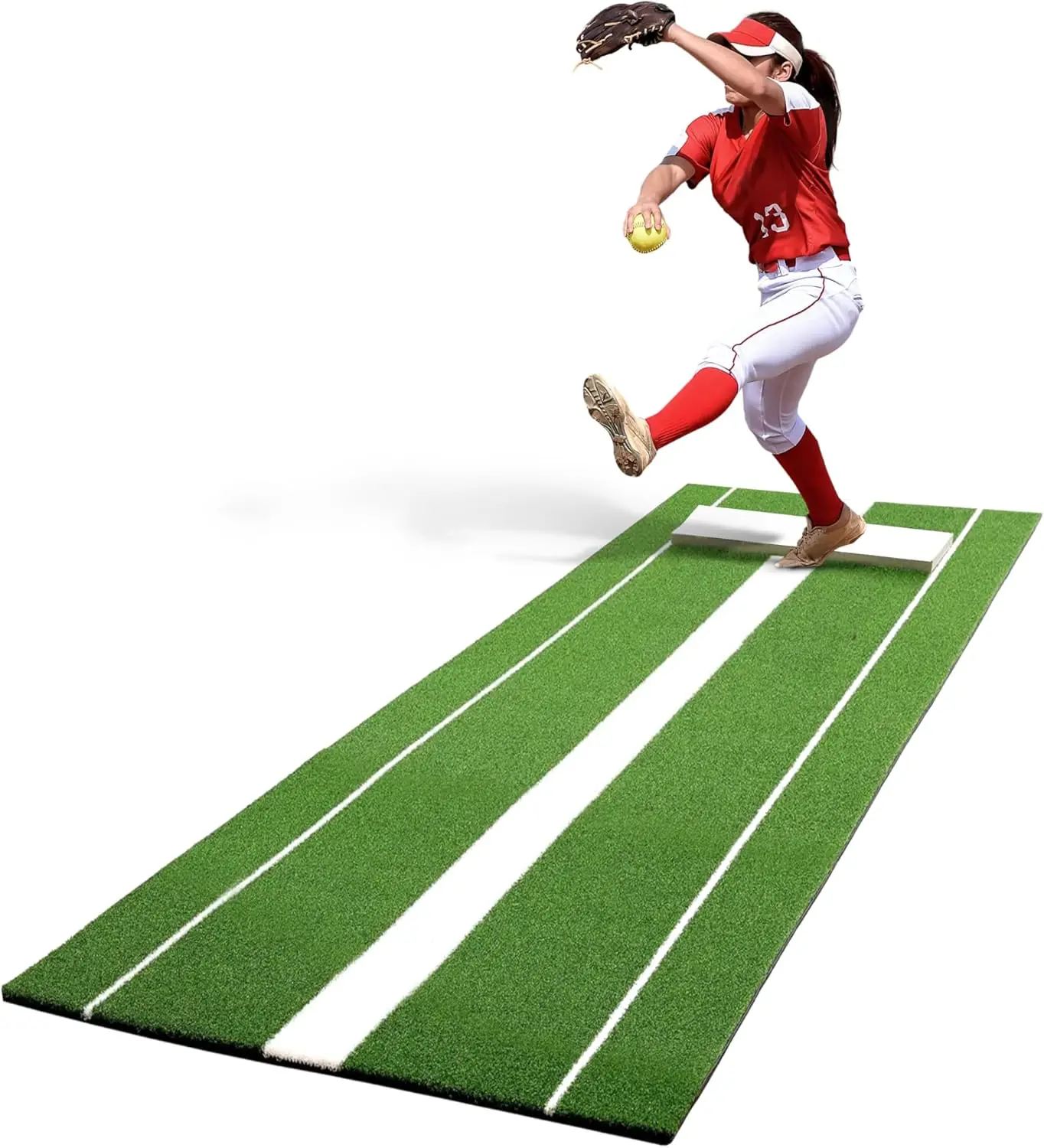 Softball Pitching Mat 10x3 ft with Antifade Turf and Antislip Backing for Pitchers Practice
Softball Pitching Mat 10x3 ft with Antifade Turf and Antislip Backing for Pitchers Practice