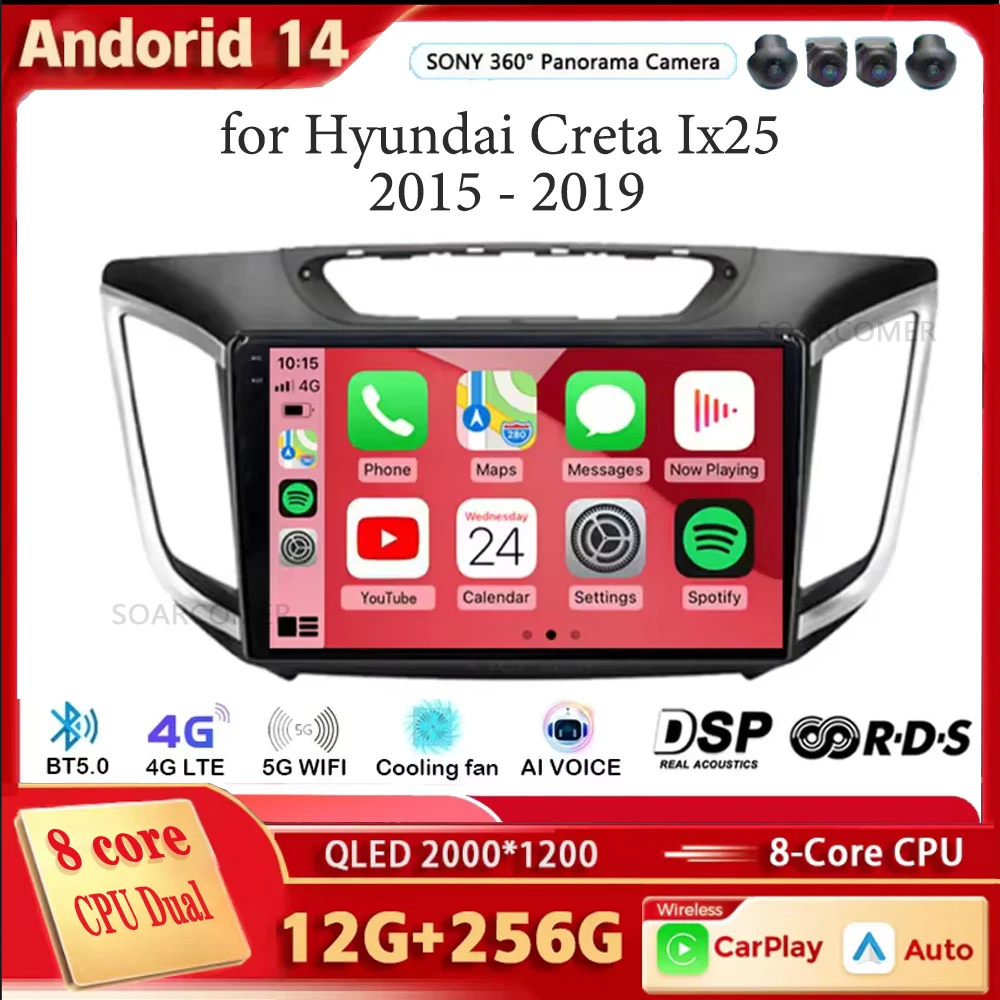 Android 14 Car Radio for Hyundai Creta Ix25 2015 - 2019 Multimedia Video Player Navigation GPS Carplay Stereo AutoRadio DSP
Android 14 Car Radio for Hyundai Creta Ix25 2015 - 2019 Multimedia Video Player Navigation GPS Carplay Stereo AutoRadio DSP