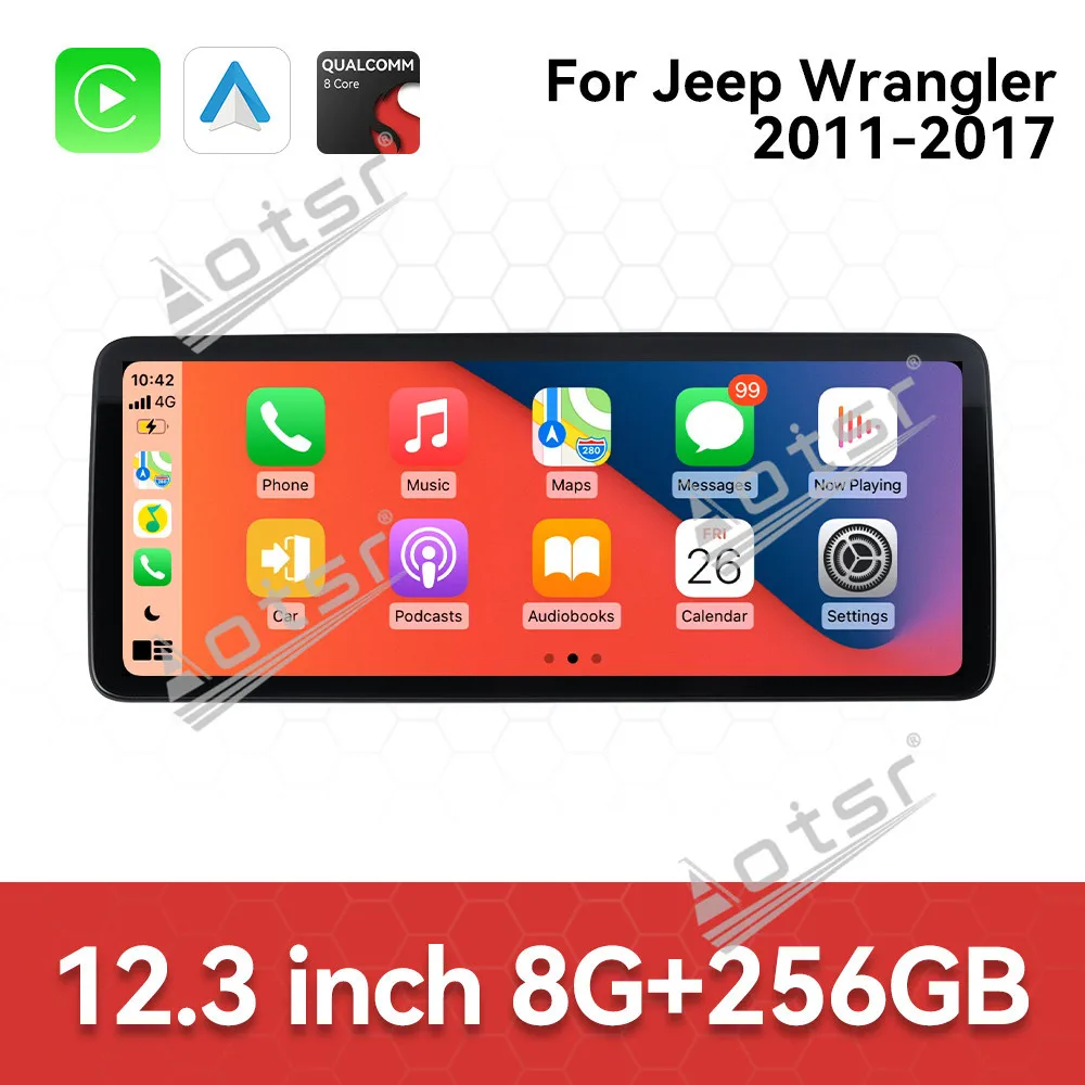 12.3 Inch Ultra Thin Screen Qualcomm For Jeep Wrangler 2011-2017 Multimedia Android 13 Auto GPS Navigation Car Radio Head Unit
12.3 Inch Ultra Thin Screen Qualcomm For Jeep Wrangler 2011-2017 Multimedia Android 13 Auto GPS Navigation Car Radio Head Unit
