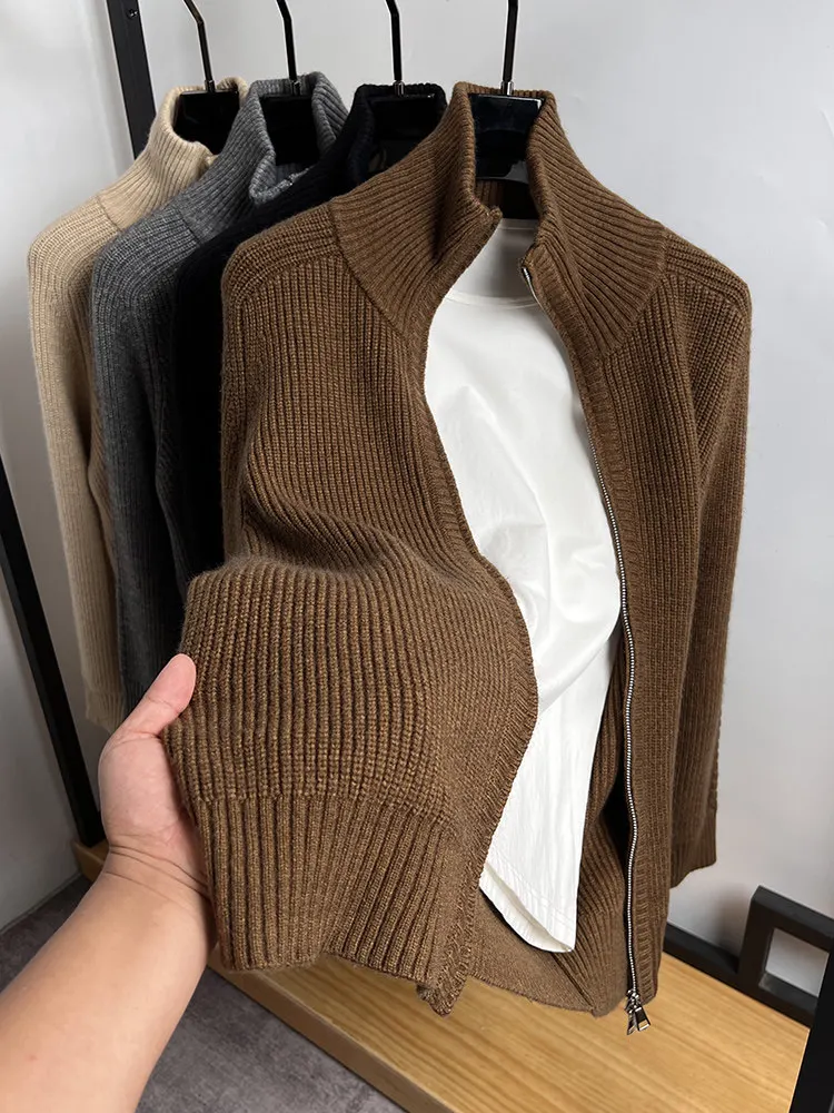 Double zipper turtleneck cardigan men's cashmere sweater autumn and winter thick sweater coat men's solid color jacket
Double zipper turtleneck cardigan men's cashmere sweater autumn and winter thick sweater coat men's solid color jacket