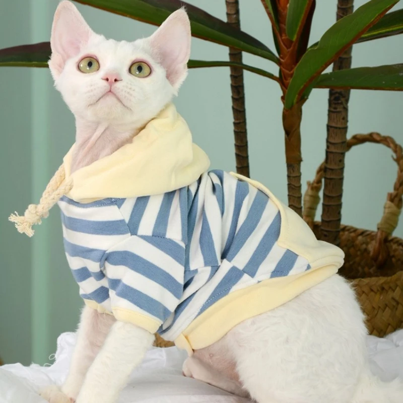 Модная толстовка с капюшоном в полоску с котом Sphynix, одежда с котом, куртка Devon Rex с воротником-хомутом, хлопковое пальто для весны и осени и зимы
Модная толстовка с капюшоном в полоску с котом Sphynix, одежда с котом, куртка Devon Rex с воротником-хомутом, хлопковое пальто для весны и осени и зимы