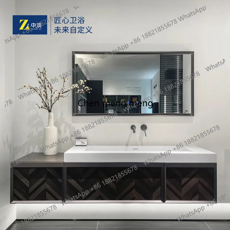Italian minimalist rock slab seamless basin washing table solid wood texture artificial stone double faucet
Italian minimalist rock slab seamless basin washing table solid wood texture artificial stone double faucet