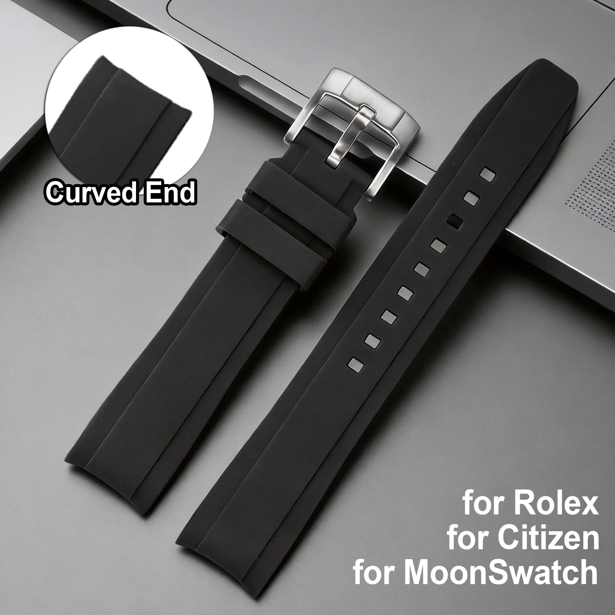 20mm 22mm Silicone Watch Band for Citizen for Moonswatch Speedmaster Universal Rubber Watch Strap Curved End Bracelet for Rolex
20mm 22mm Silicone Watch Band for Citizen for Moonswatch Speedmaster Universal Rubber Watch Strap Curved End Bracelet for Rolex