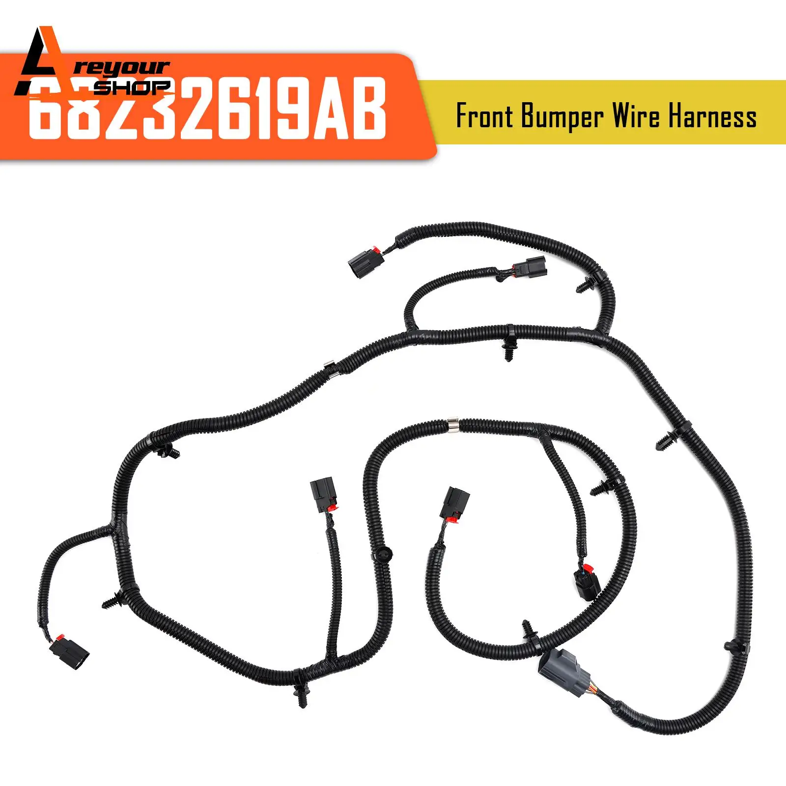 Areyourshop Front Bumper Wire Harness with Park Sensors for Ram 1500 2014 2015 2016 2017 2018 2019 2020 2021-2024 68232619AB
Areyourshop Front Bumper Wire Harness with Park Sensors for Ram 1500 2014 2015 2016 2017 2018 2019 2020 2021-2024 68232619AB