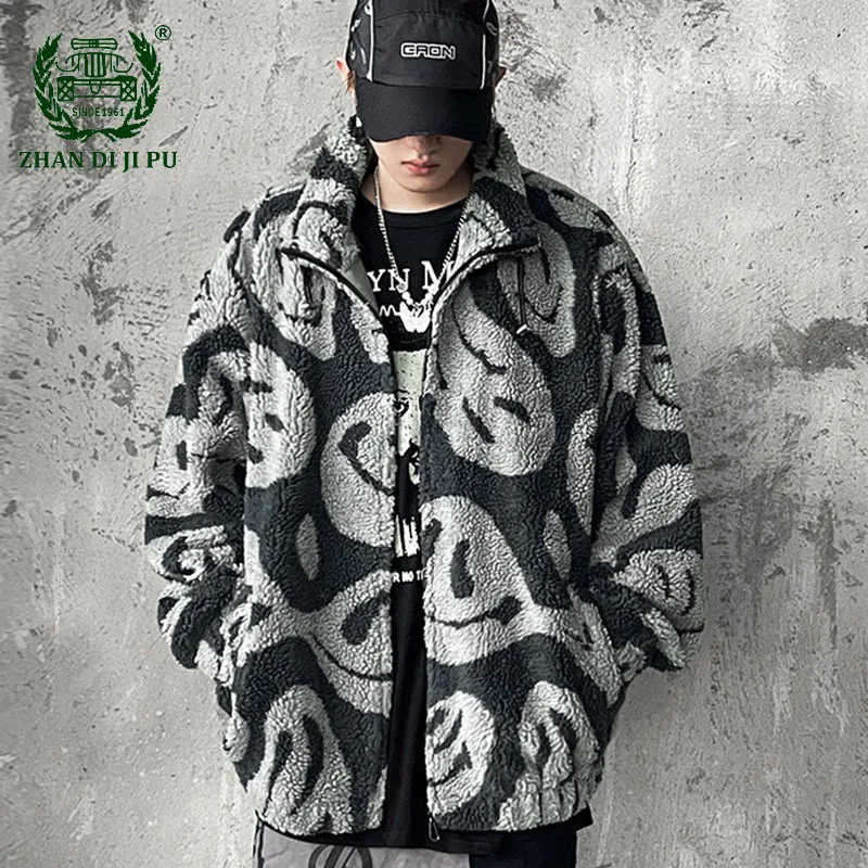 Lambswool New Men's Parkas Fashion Casual Oversized Smiley Heart Pattern Coats Loose Warm Couple Style Fleece Parkas for Male
Lambswool New Men's Parkas Fashion Casual Oversized Smiley Heart Pattern Coats Loose Warm Couple Style Fleece Parkas for Male