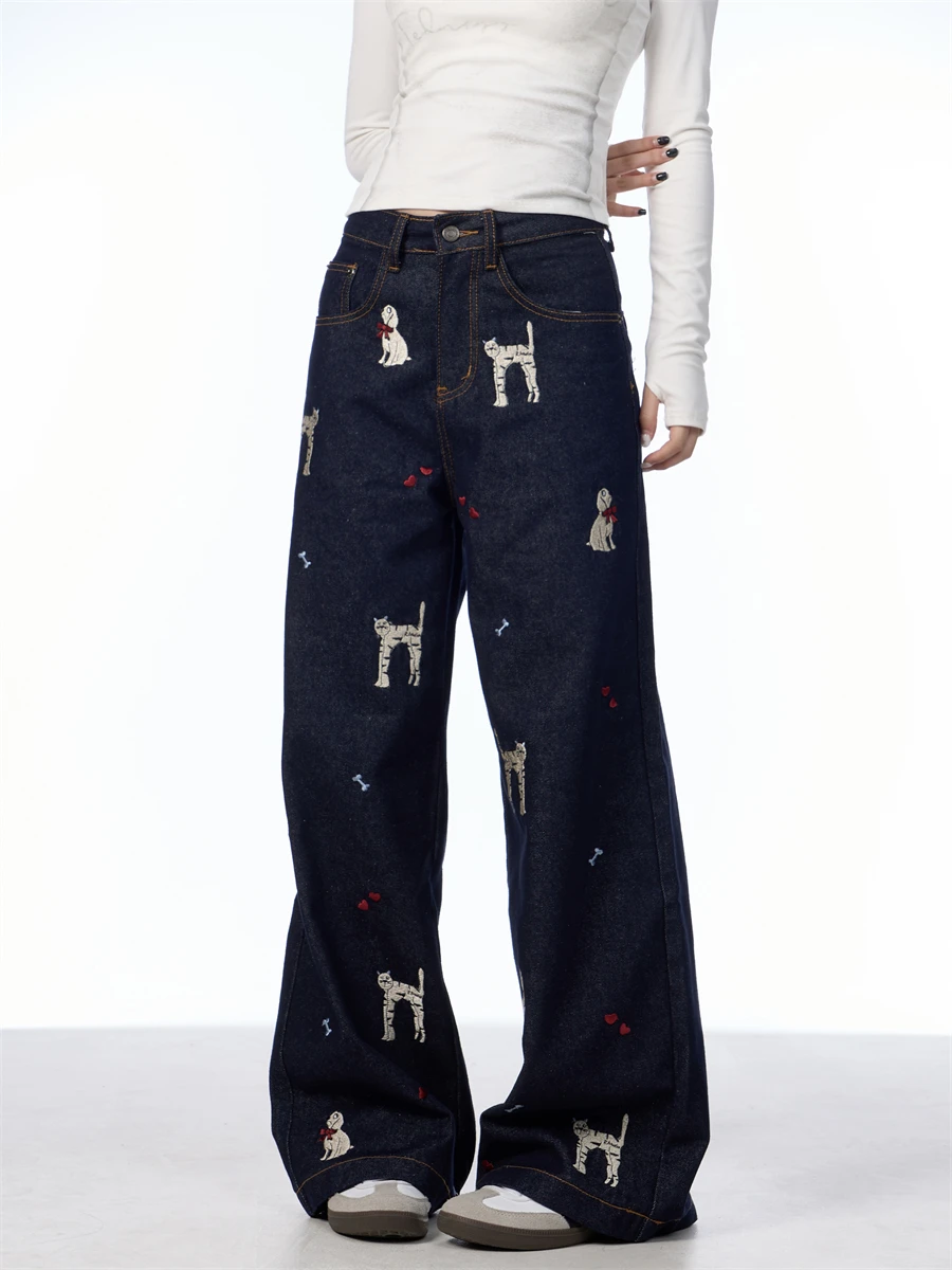 Fall Winter Wide Leg Loose Casual Women's Jeans Animal Print Vintage American Style Long Draping Floor-Length Trendy Trousers
Fall Winter Wide Leg Loose Casual Women's Jeans Animal Print Vintage American Style Long Draping Floor-Length Trendy Trousers
