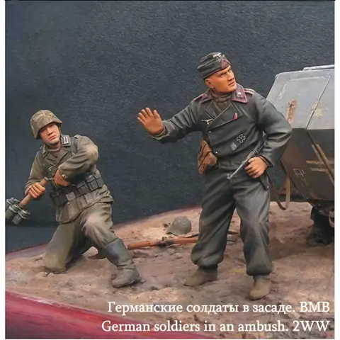 1/35 resin unpainted model kit, military theme, German soldier in ambush, unassembled and unpainted GK, 1557R