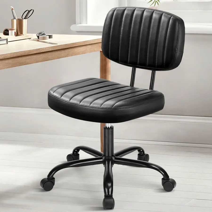 Small Armless Home Desk Chair with Low Back Lumbar Support, Height Adjustable PU Leather Computer Task Chair with 360 Swivel Wh
Small Armless Home Desk Chair with Low Back Lumbar Support, Height Adjustable PU Leather Computer Task Chair with 360 Swivel Wh