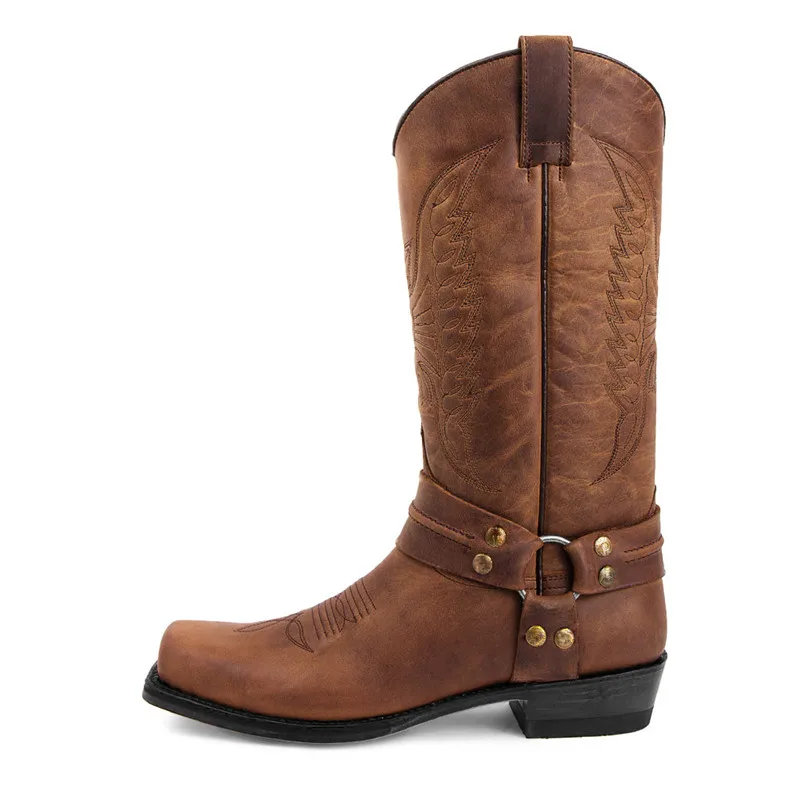 Fashion New Men's Motorcycle Boots Handmade Men Embroidery Thick Heel Mid-tube Boots European American Style Western Cowboy Boot
Fashion New Men's Motorcycle Boots Handmade Men Embroidery Thick Heel Mid-tube Boots European American Style Western Cowboy Boot