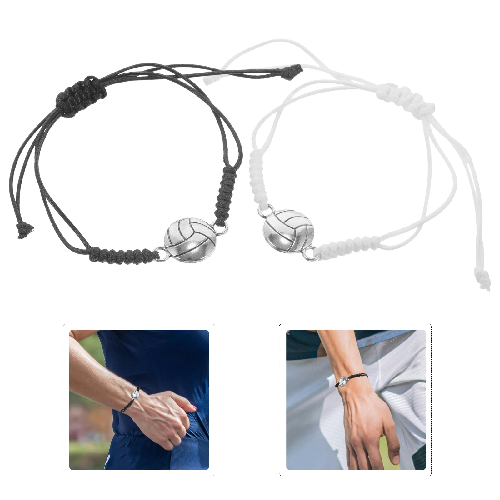 2pcs Volleyball Pendant Bracelet Wrist Band Black White Adjustable Wear-resistant Sports Charm Team Spirit Gifts
2pcs Volleyball Pendant Bracelet Wrist Band Black White Adjustable Wear-resistant Sports Charm Team Spirit Gifts