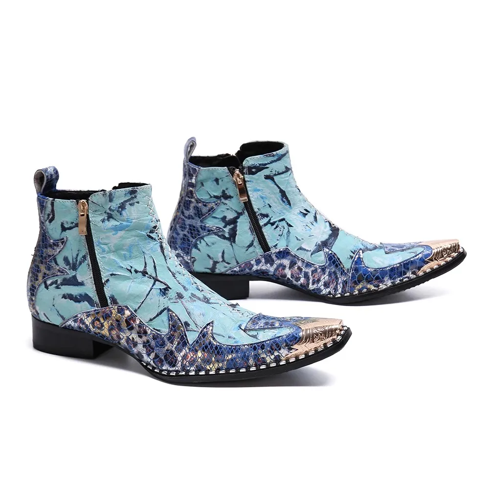 British Style Punk Booties For Men Metal Buckle Pointed Toe Chelsea Shoes Men Genuine Leather Short Boots Fashion Men's Shoes
British Style Punk Booties For Men Metal Buckle Pointed Toe Chelsea Shoes Men Genuine Leather Short Boots Fashion Men's Shoes