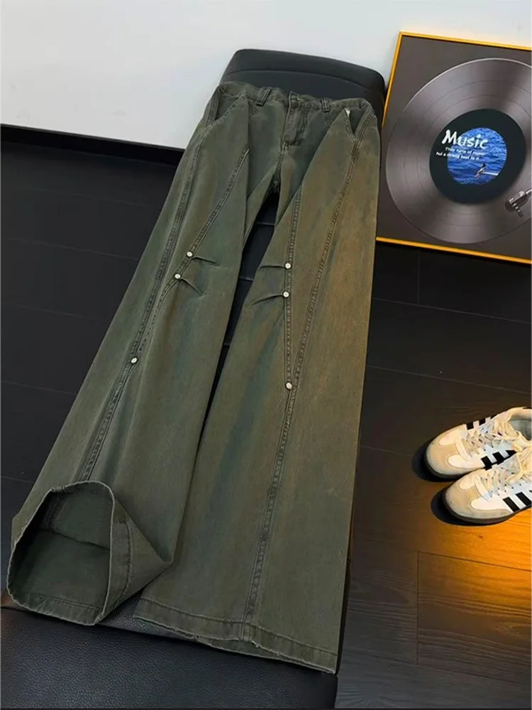 American Retro Rivet Folded Jeans Men's CleanFit Washed HighStreet Workwear Loose Straight Leg MicroFlared Pants
American Retro Rivet Folded Jeans Men's CleanFit Washed HighStreet Workwear Loose Straight Leg MicroFlared Pants
