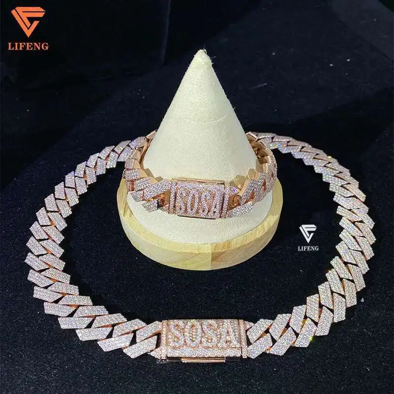 100% Pass Diamond Test 18mm Moissanite S925 Sterling Silver Necklace Bracelet With Cuban Link Chain for Gift Occasions
100% Pass Diamond Test 18mm Moissanite S925 Sterling Silver Necklace Bracelet With Cuban Link Chain for Gift Occasions