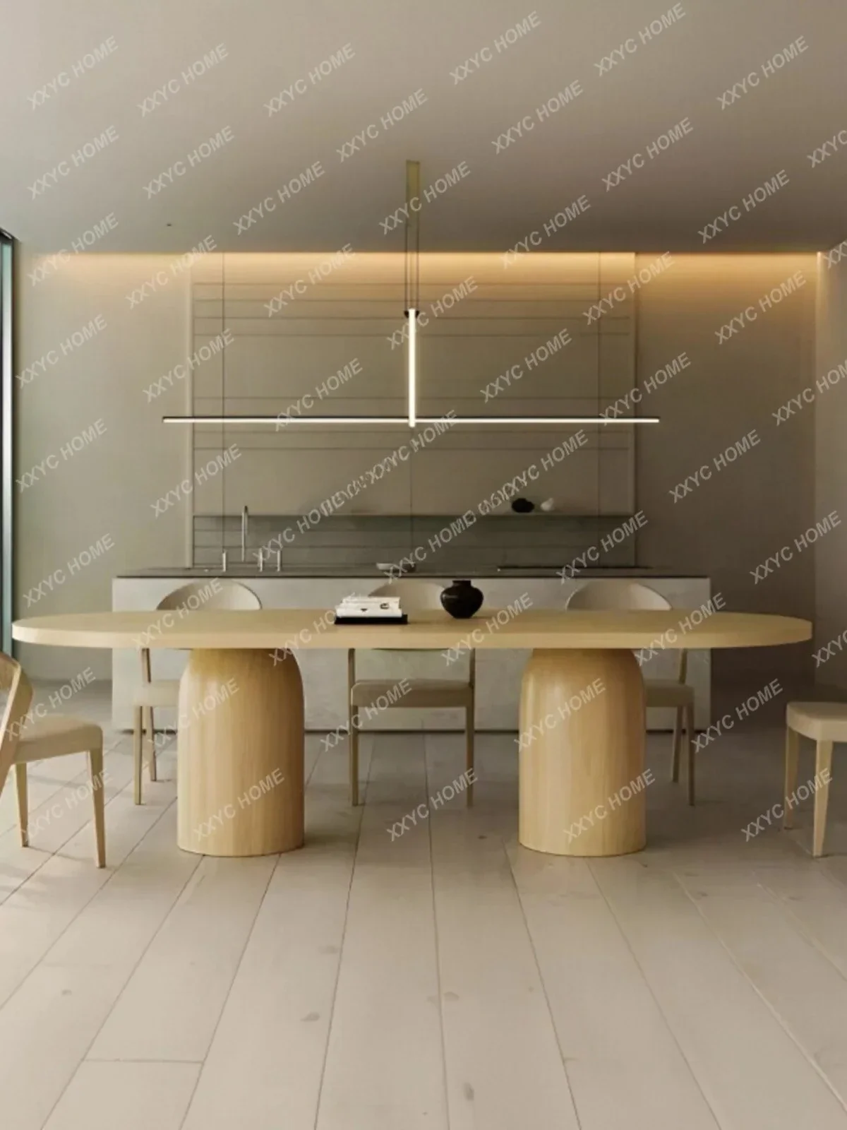 A Nordic Solid Wood Simplicity Modern Black Large-Sized Desk Dining Table Oval Desk
A Nordic Solid Wood Simplicity Modern Black Large-Sized Desk Dining Table Oval Desk