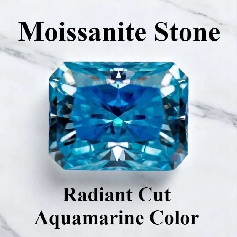 Aquamarine Color Moissanite Stone Radiant Cut Lab Grown Diamond for Woman Jewelry Making Materials with Certificate
Aquamarine Color Moissanite Stone Radiant Cut Lab Grown Diamond for Woman Jewelry Making Materials with Certificate