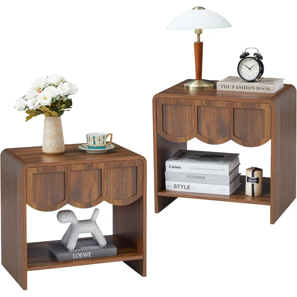 Night Stand Set of 2, Mid Century Modern Farmhouse Wood Nightstand with Wave Panel Drawer, Bed Side End Table for Small Space, L
Night Stand Set of 2, Mid Century Modern Farmhouse Wood Nightstand with Wave Panel Drawer, Bed Side End Table for Small Space, L