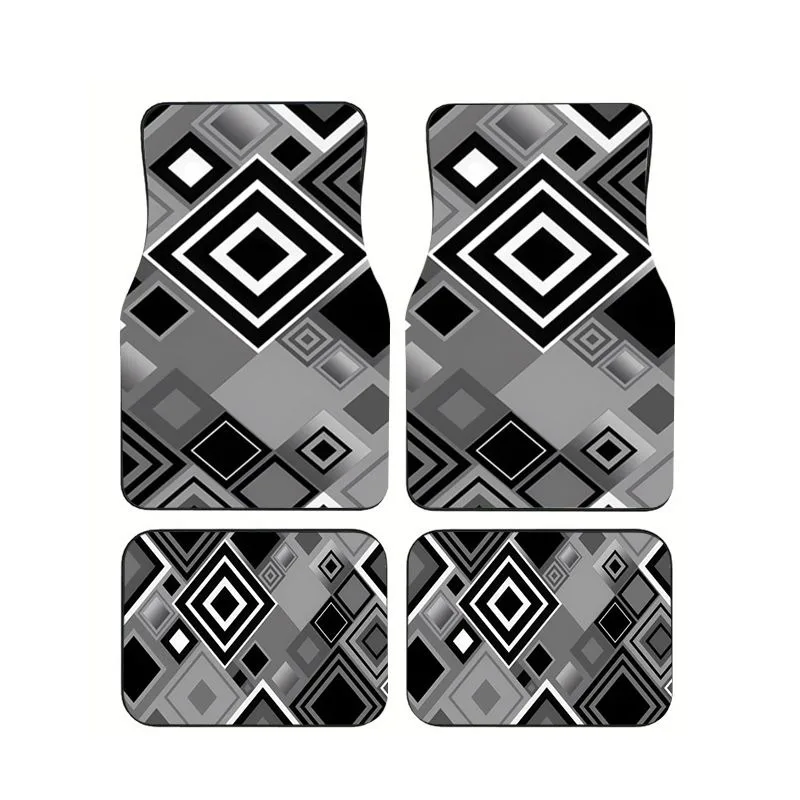 4Pcs Black White Geometric Square Print Car Floor Mats Universal Non-slip Waterproof Floor Mats for Car SUV Truck Interior Decor
4Pcs Black White Geometric Square Print Car Floor Mats Universal Non-slip Waterproof Floor Mats for Car SUV Truck Interior Decor