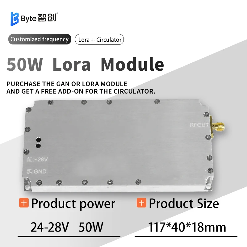 Модуль LoRa мощностью 30-50 Вт с циркуляционным транзистором IDMOS, встроенным VCO
Модуль LoRa мощностью 30-50 Вт с циркуляционным транзистором IDMOS, встроенным VCO