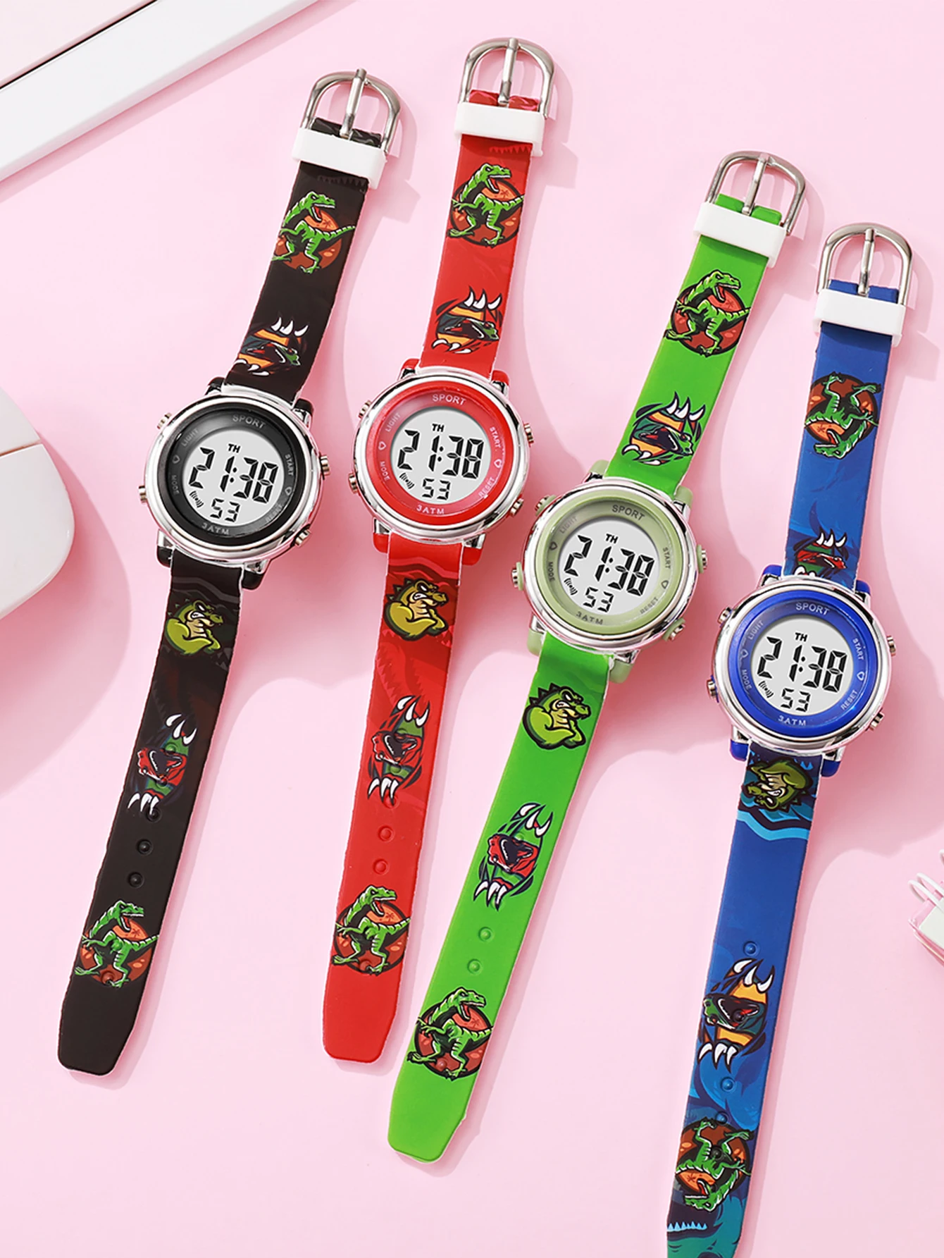 4Pcs/Set Dinosaur Kids Digital Watch Cartoon LED Sports Watch Waterproof 3ATM Silicone Strap Wristwatch for Boys Children Birthd
4Pcs/Set Dinosaur Kids Digital Watch Cartoon LED Sports Watch Waterproof 3ATM Silicone Strap Wristwatch for Boys Children Birthd