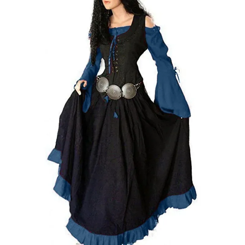 Women's Medieval Long Sleeve Off Shoulder Maxi Dress Vintage Gothic Style Corset Waist Flare Sleeve Victorian Dress
Women's Medieval Long Sleeve Off Shoulder Maxi Dress Vintage Gothic Style Corset Waist Flare Sleeve Victorian Dress