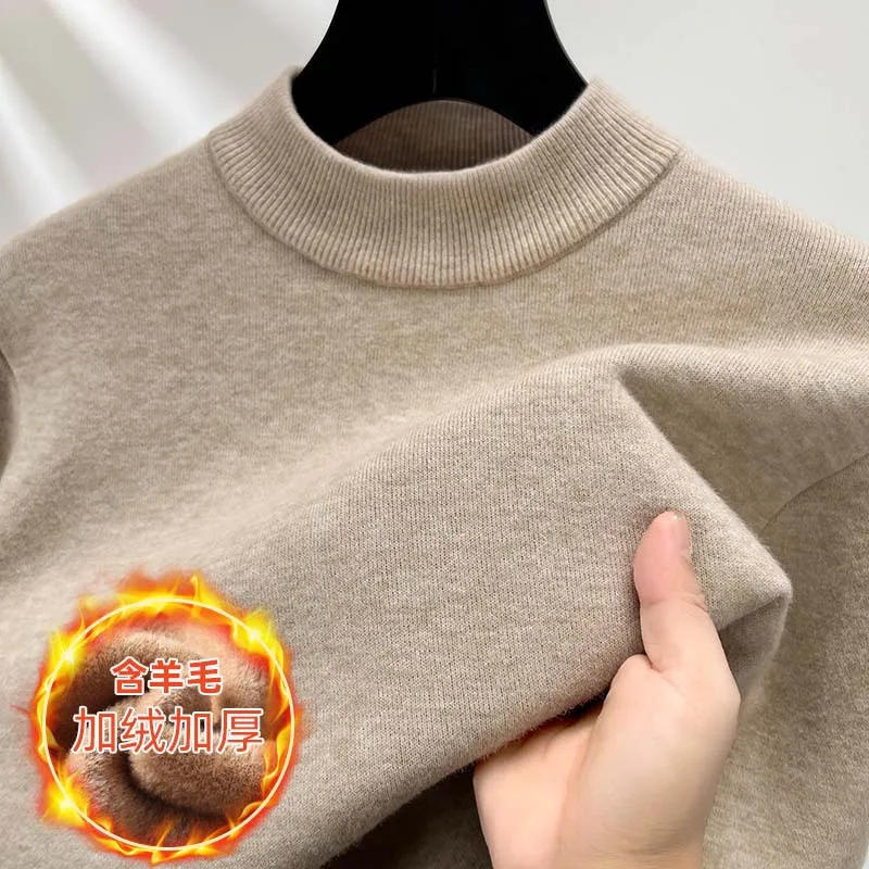 Men's Mock Neck Sweater Fleece Lined Warm Pullover Thickened Winter Knit Top
Men's Mock Neck Sweater Fleece Lined Warm Pullover Thickened Winter Knit Top