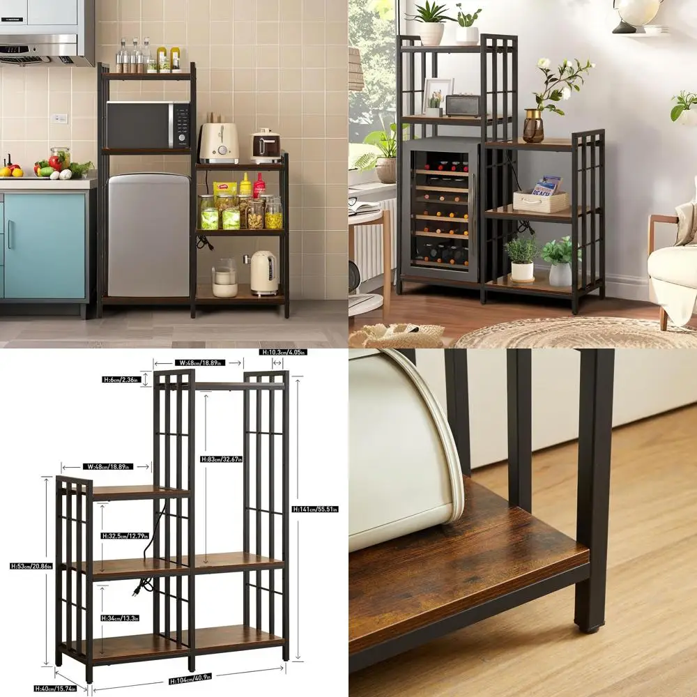 6-уровневая регулируемая стойка для хранения пекарей с розеткой для мини-холодильника, кухни, гостиной, офиса и общежития
6-уровневая регулируемая стойка для хранения пекарей с розеткой для мини-холодильника, кухни, гостиной, офиса и общежития