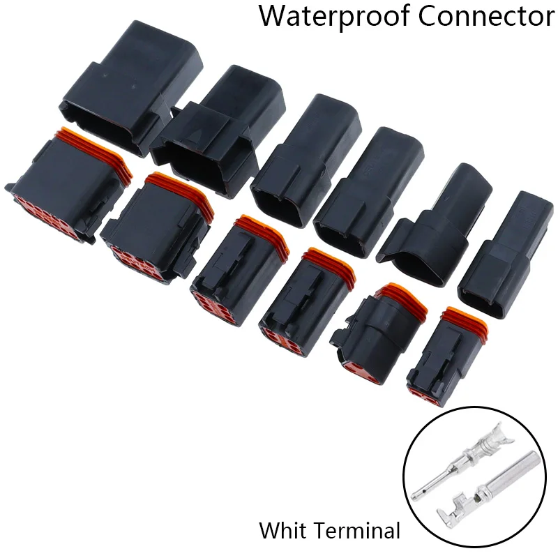 1-10Kits Black Male Female DT Serie 2/3/4/6/8/12 Way Waterproof Electrical Wire Connector for Car Motor Truck With Pins 22-16AWG
1-10Kits Black Male Female DT Serie 2/3/4/6/8/12 Way Waterproof Electrical Wire Connector for Car Motor Truck With Pins 22-16AWG