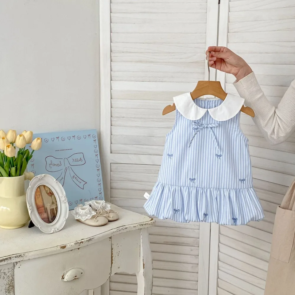2026 Summer Children Girl Dress 0-5Years Princess Sleeveless Peter Pan Collar Striped Dresses Bow Embroidery Sundress Clothes
2026 Summer Children Girl Dress 0-5Years Princess Sleeveless Peter Pan Collar Striped Dresses Bow Embroidery Sundress Clothes