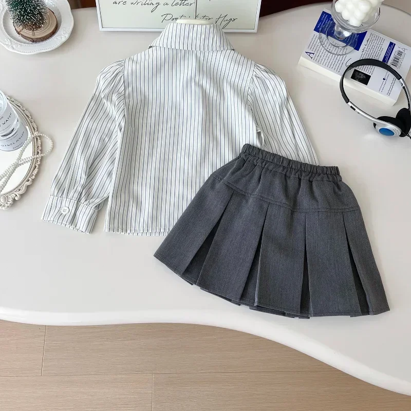 Girl Clothes for2-7y Girls' Suit 2025 Fall New Girls' College Style Long Sleeve Striped Shirt + Skirt Two-piece Set
Girl Clothes for2-7y Girls' Suit 2025 Fall New Girls' College Style Long Sleeve Striped Shirt + Skirt Two-piece Set
