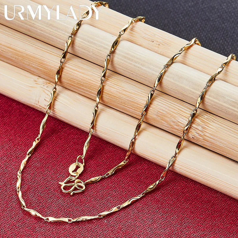 URMYLADY 925 Sterling Silver Plated 18k Gold Clavicle Chain 18 Inch Necklace For Women Fashion Wedding Engagement Party Jewelry
URMYLADY 925 Sterling Silver Plated 18k Gold Clavicle Chain 18 Inch Necklace For Women Fashion Wedding Engagement Party Jewelry