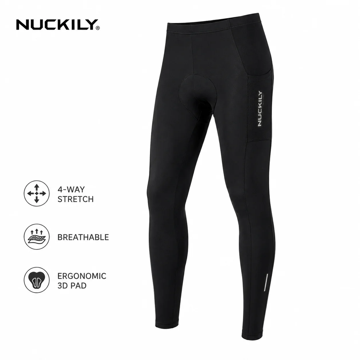 NUCKILY Men Cycling Pants Padded Bike Tights 3D Gel Pad Breathable Stretch Reflective Long Bicycle Trouser Side Pockets MTB Road
NUCKILY Men Cycling Pants Padded Bike Tights 3D Gel Pad Breathable Stretch Reflective Long Bicycle Trouser Side Pockets MTB Road