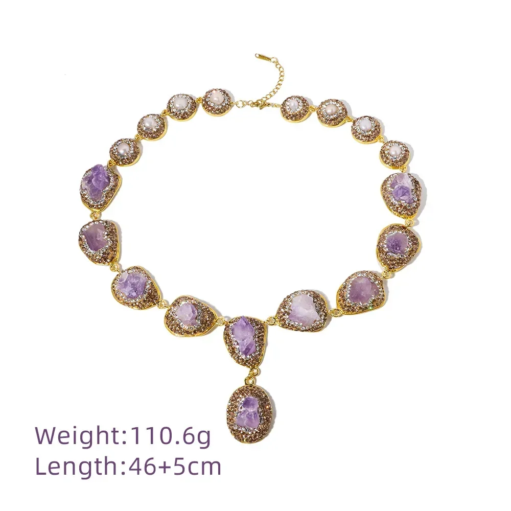 Charm Pearls Amethyst Necklace Female Natural Freshwater Pearl Clavicle Chain Fashion Senior Sense Set Necklace Gifts
Charm Pearls Amethyst Necklace Female Natural Freshwater Pearl Clavicle Chain Fashion Senior Sense Set Necklace Gifts